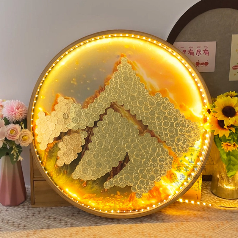 5-Cent Money Tree Coin Photo Frame DIY Five-Cent Gift for Housewarming, Symbolizing Wealth from All Directions, Opening Ceremony Gift