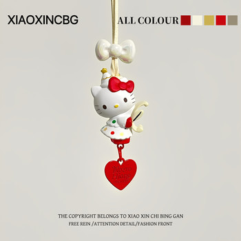 Hellokitty New Year Car Hanging Ornament Creative Cute Hello Kitty Car Rearview Mirror Decoration Gift for Friends