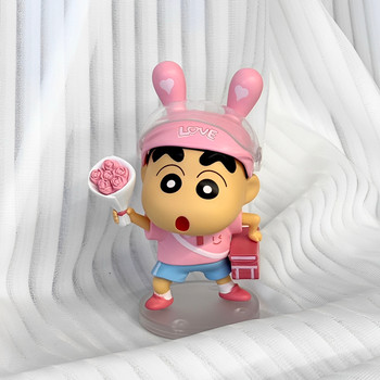 Valentine's Day Limited Edition Gift Crayon Shin-Chan Flower Delivery Deliveryman Figure Gk Creative Model Doll Desktop Ornament