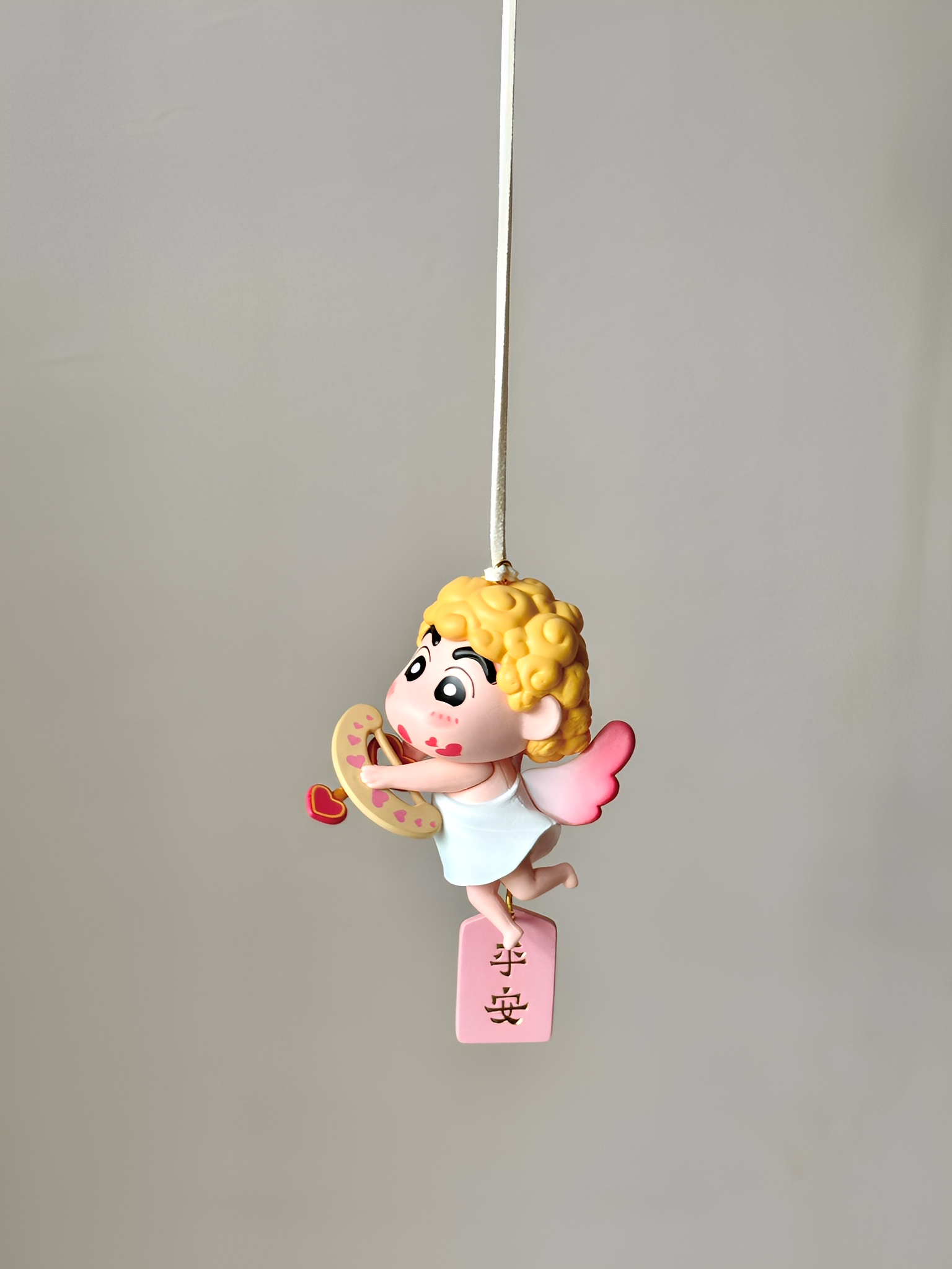 Cupid Angel Car Pendant Crayon Shin-Chan Car Hanging Ornament Safe Journey Rearview Mirror Decoration Gift for Friends