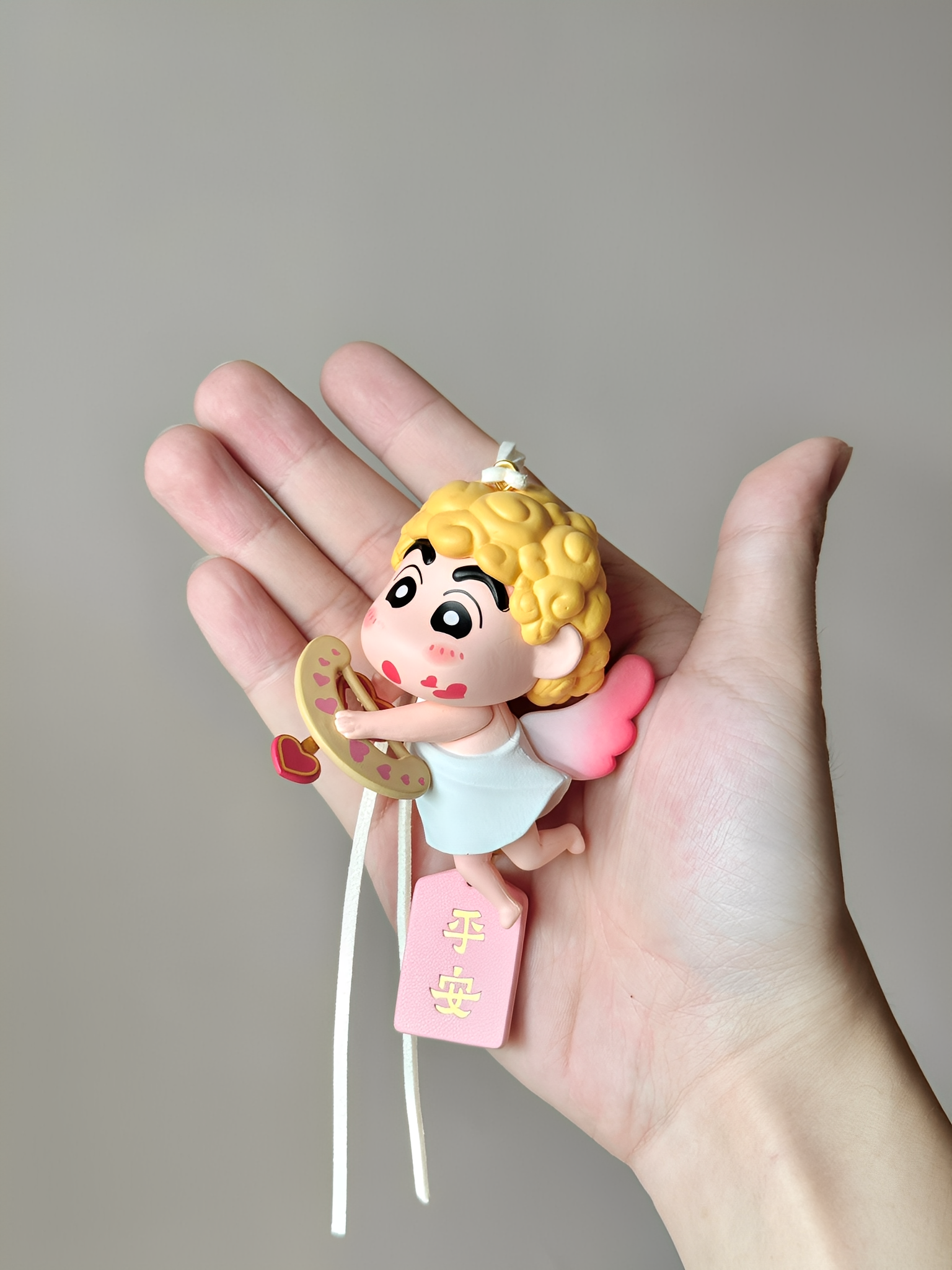 Cupid Angel Car Pendant Crayon Shin-Chan Car Hanging Ornament Safe Journey Rearview Mirror Decoration Gift for Friends