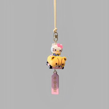 Cute Driving Kitty Car Pendant, Peace and Joy, Creative Car Hanging Ornament, Cartoon Anime Rearview Mirror Decoration