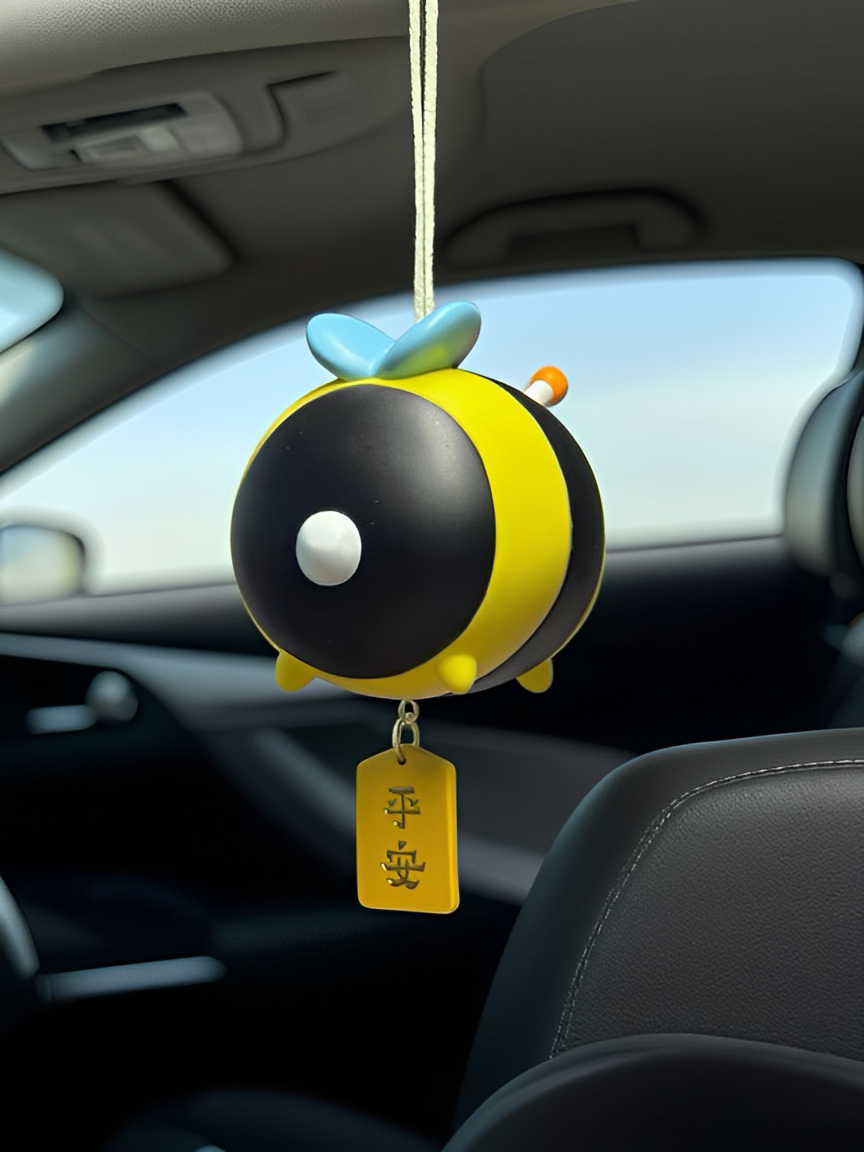 Crayon Shin-Chan Little Bee Car Pendant Creative High-End Car Hanging Rearview Mirror Interior Decoration Gift for Girls