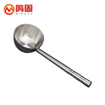 Minggu ZJ6274 stainless steel extra thick straight edge water spoon kitchen ladle hotel large soup spoon porridge spoon with bright mouth