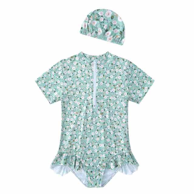 Girls one-piece swimsuit baby beach summer wear cute floral bikini swimsuit for children