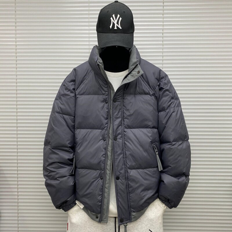 Stand Collar down Jacket for Men, Winter Loose Fit, Large Size, Lightweight, Casual, Windproof, Warm, White Duck down Coat for Teenagers Stand Collar down Jacket for Men, Winter Loose Fit, Large Size, Lightweight, Casual, Windproof, Warm, White Duck down Coat for Teenagers