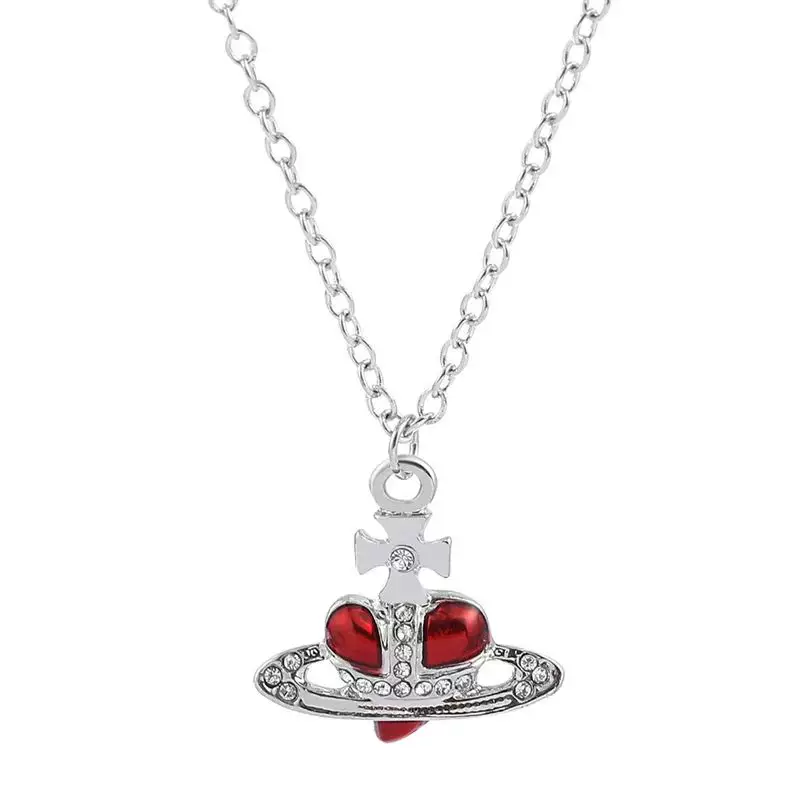 Подвеска-кулон Y2K Jewelry «Сердце-планета (Сатурн)», эмаль и кристаллы, несколько цветов