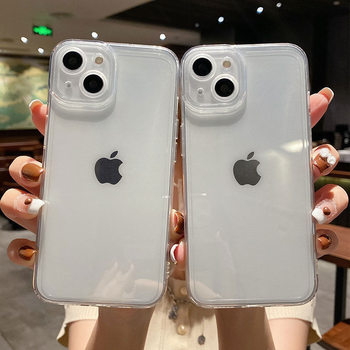 Casual and Suitable for Apple 15/14/13 Mobile Phone Cases, High-Grade Silicone Texture, All-Inclusive Lens Anti-Fall Case