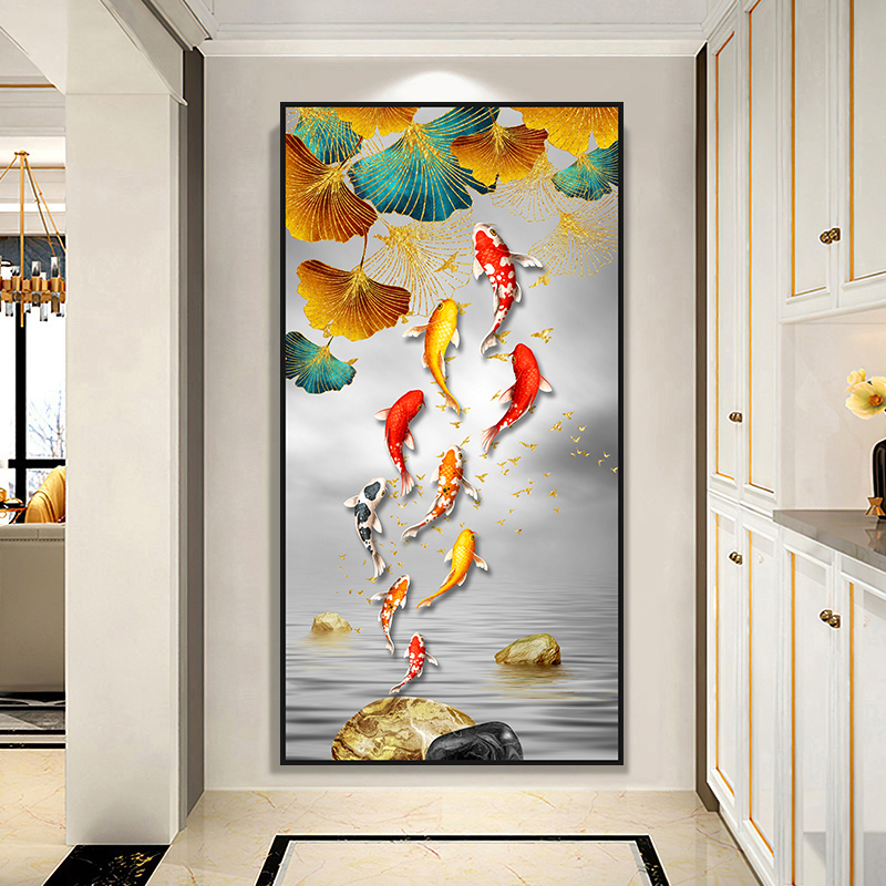 新品#福引きの鯉 リビングルーム装飾画 新品玄関装飾画 福引きの鯉 リビングルーム装飾画 玄関装飾画G6