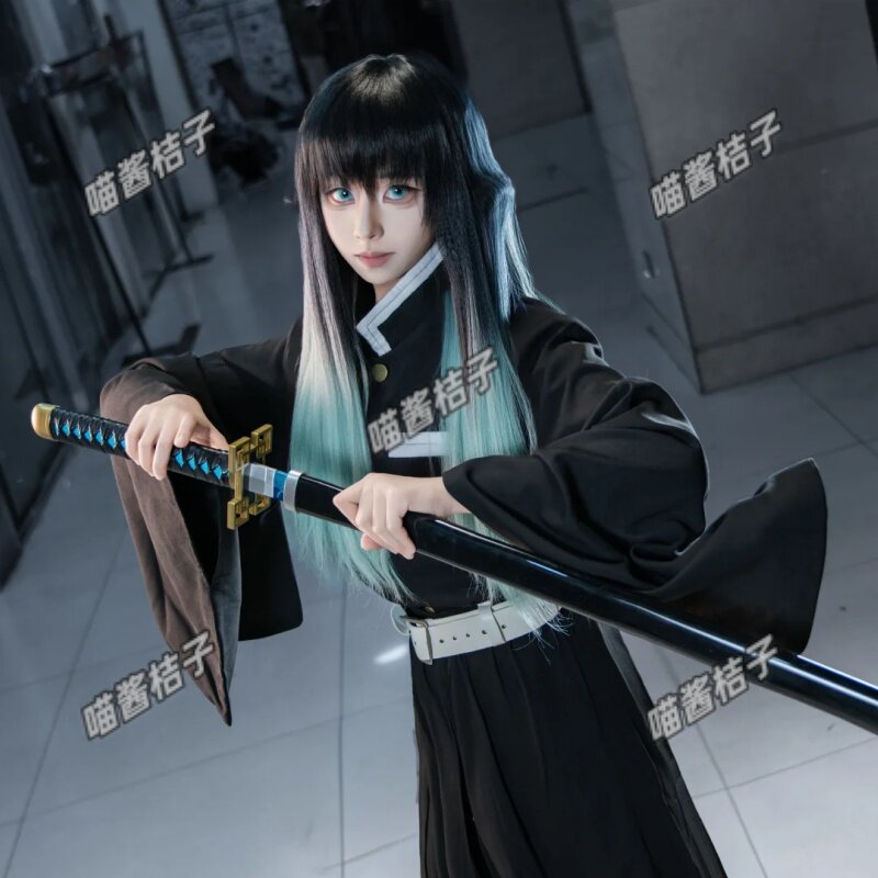 时透无一郎cos服鬼灭之刃cosplay鬼杀队霞柱二次元和服假发鞋套装