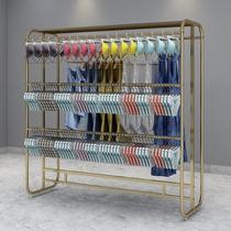 Underwear and pajamas display rack multi-layer double row multi-layer hanging underwear island floor-standing shelf clothing store hanging clothes rack