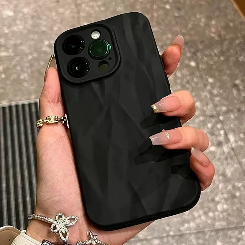 Роскошный шикарный морщинистый силиконовый чехол для телефона для iPhone 15