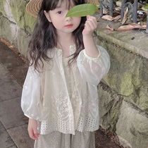 Balabala girls summer sun protection clothing 2024 new style children and baby girls UV protection