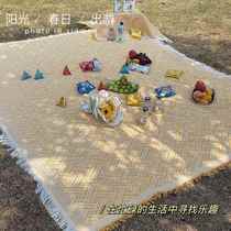Spring outing mat picnic mat moisture-proof mat thickened lawn outdoor camping tent beach mat portable picnic mat^