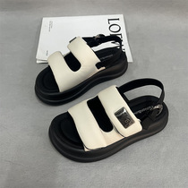 Fashionable and versatile Velcro sandals for womens outer wear 224 new summer style casual beach thick-soled Roman shoes with a sense of stepping on shit