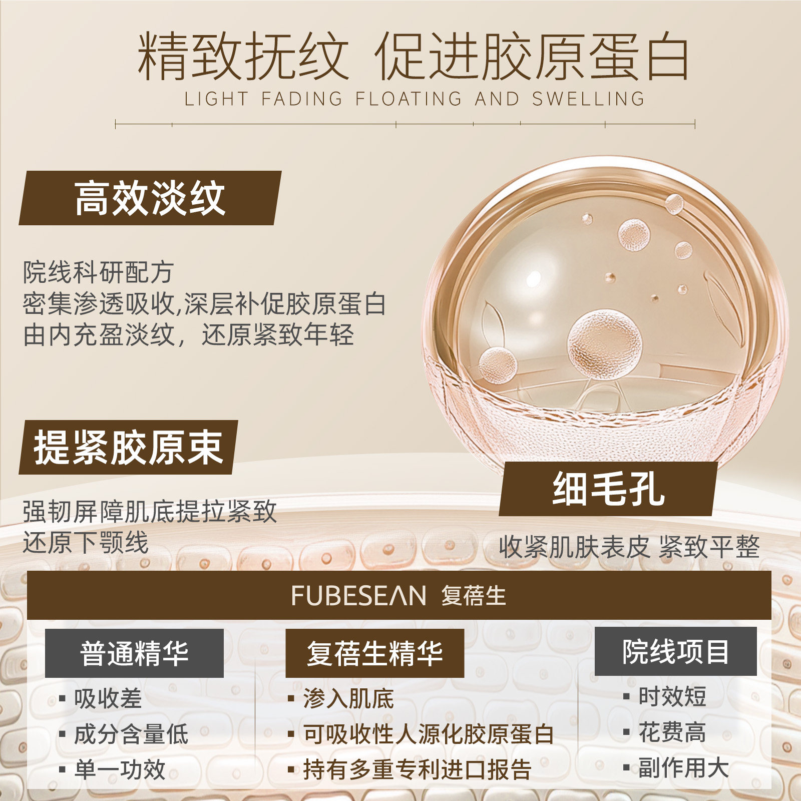 Fub Small Gold Tube Essence Repairs and Hydrates Acne-Prone Skin, Soothes, Shrinks Pores, Tightens, Anti-Wrinkle, Anti-Aging, and Rejuvenates