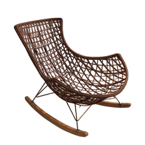 Rocking chair recliner adult balcony leisure rattan rocking chair home living room single person can take a nap lazy sofa chair