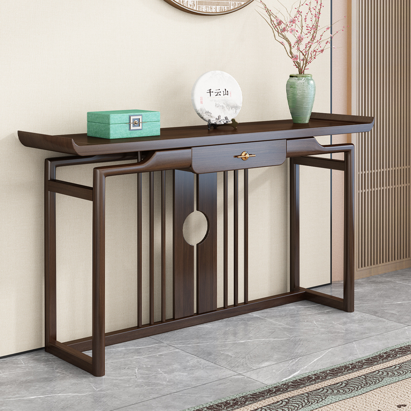 New Chinese-Style Solid Wood Entryway Table, Simple Offering Table, Light Luxury Entryway Cabinet New Chinese-Style Solid Wood Entryway Table, Simple Offering Table, Light Luxury Entryway Cabinet
