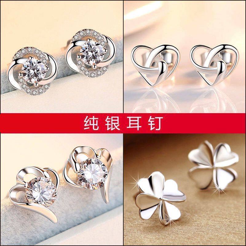 Серебряные серьги для всего тела S925, женская корейская версия милых простых сережек, анти-2024, неувядающие подарочные серьги на день рождения