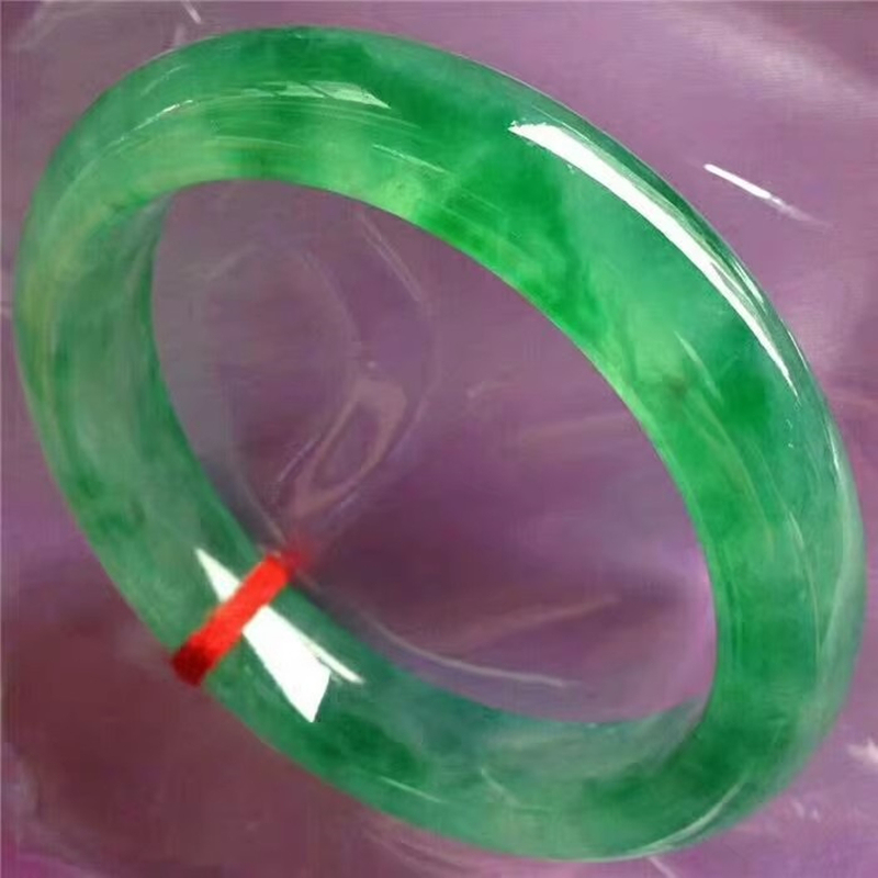 (Burma) Jade Bracelet (Full Green) Jade Bracelet (Genuine) Women's Jade (Treated) Carefully Selected (Good Quality) (Good Water Content)