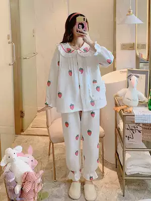 Thou art Chunying maternity nightwear spring and autumn cotton lactating postpartum clothing 11 yue fen 12 winter warm kong qi mian yue zi fu