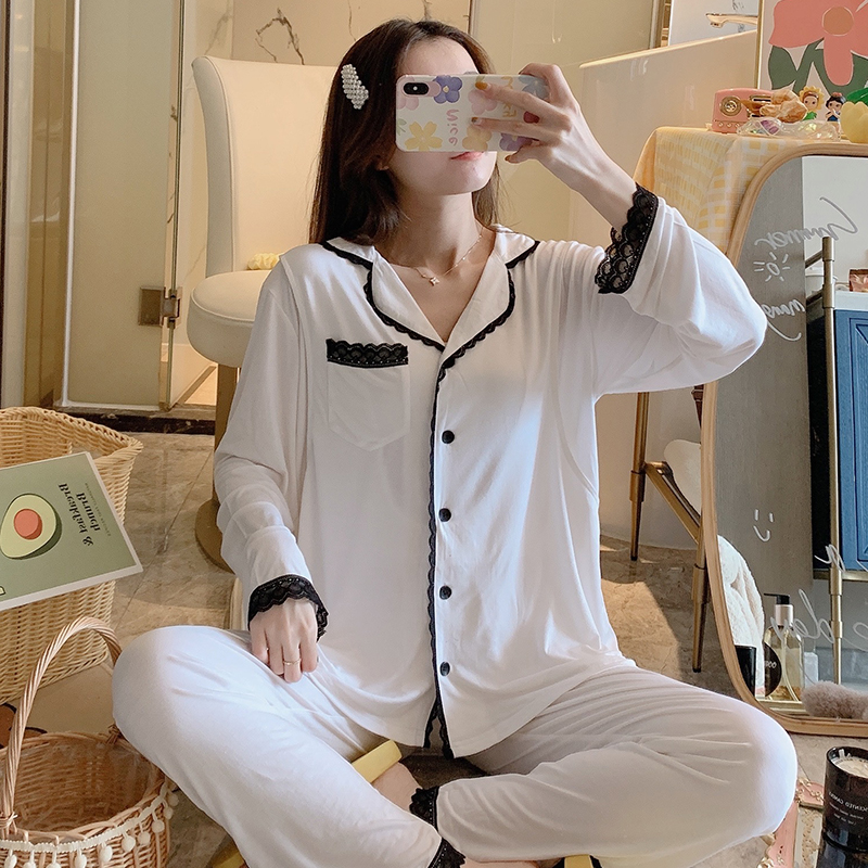 Thin Modale Moon Subserved Summer Postnatal Pregnant Woman Breastfeeding Pyjamas June 4 Spring and Autumn 7 Breastfeeding Family 5