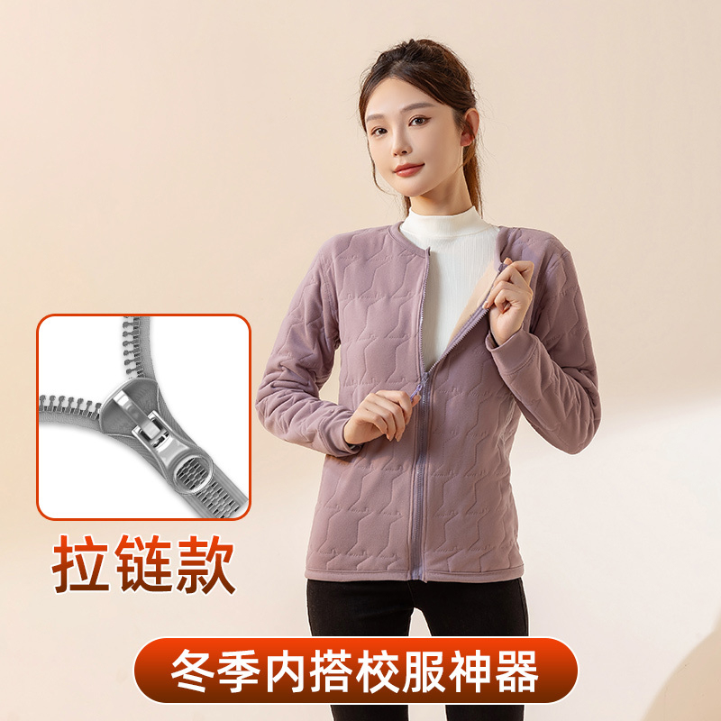 Cotton-Padded Jacket for Female Middle and High School Students, Teenagers, Northeast-Style Inner Layer School Uniform, Essential Base Layer, Warm Cotton Coat, Home Cotton Clothing for Winter