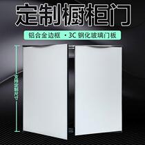 Kitchen cupboard door set for tempered glass crystal steel door integral tile hearth cabinet door with frame door self-fitting