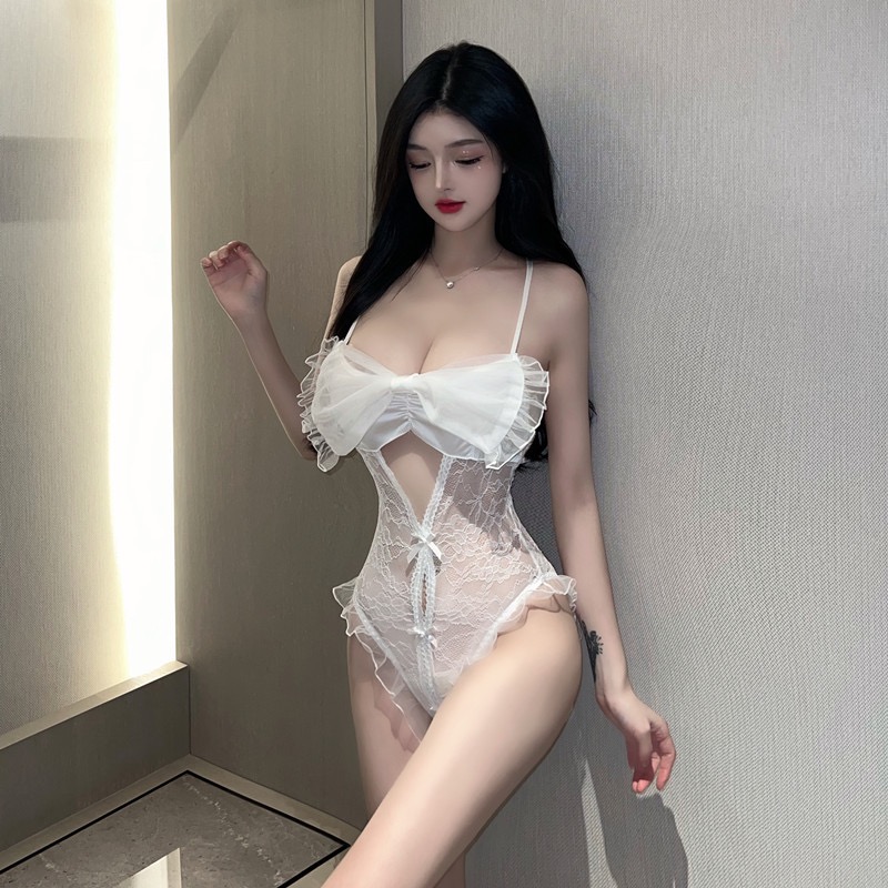 Love Lingerie Sexy Pure Desire Wind Conjoined Woman Fire Hot Butterfly Transparent Uniform Seductive Sleepwear Suit-Taobao