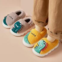 Cute cotton slippers female autumn winter home home non-slippery thick couple household plush slippers for men winter