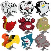 Kindergarten community childrens outdoor outdoor spring wooden horse rocking horse PE board animal double rocking seesaw