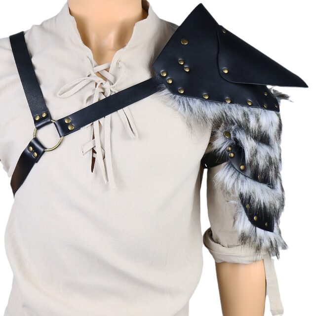 Medieval Viking Feather Shoulder Armor Harness Shoulder Armor Cosplay Halloween Role-Playing Props