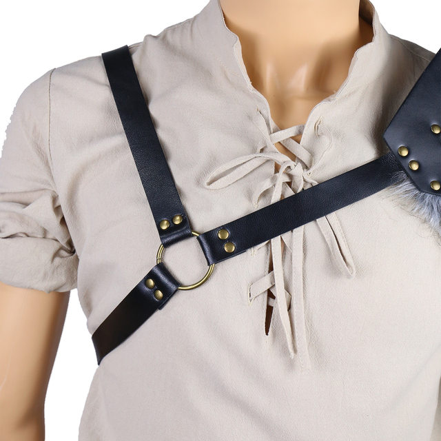 Medieval Viking Feather Shoulder Armor Harness Shoulder Armor Cosplay Halloween Role-Playing Props