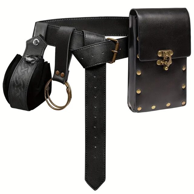 Steampunk Waist Bag, Medieval Belt, Magic Bottle, Wristband, Renaissance Cosplay Accessories