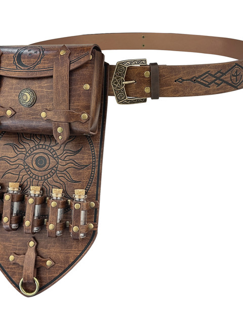Medieval Alchemy Bottle Bag Steampunk Waist Bag Nordic Viking Style Retro Cos Stage Performance Props