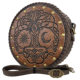 Medieval Round Embossed Waist Bag Leather Case Hanging Bag Nordic Viking Style Retro Cos Stage Performance Prop