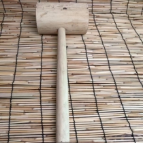 Purely handmade solid wood hammer cloth stick wooden handle round wood installation-free home and commercial use