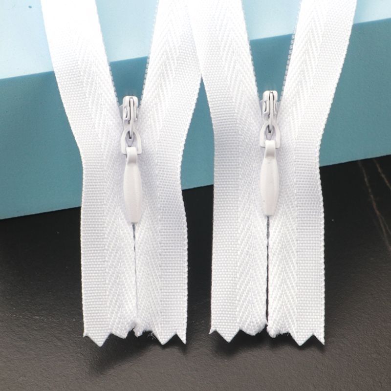 Seamless Invisible Zipper for Home Use, Suitable for Dresses, Pants, Single-Head Long Zipper for Quilts and Duvet Covers, Thickened White Color