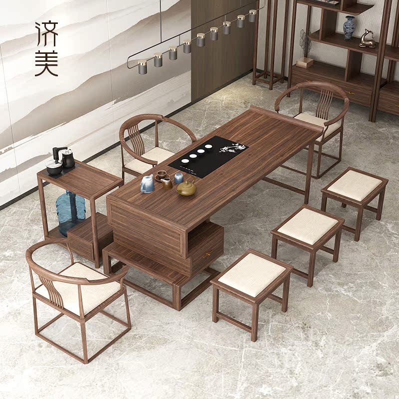 New Chinese solid wood tea table utilita tea table Zen for home office tea room furniture tea table and chairs combination