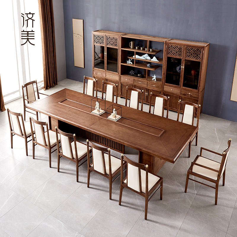 Conference room office furniture solid wood conference table long table negotiation table and chair combination long reception table reception training