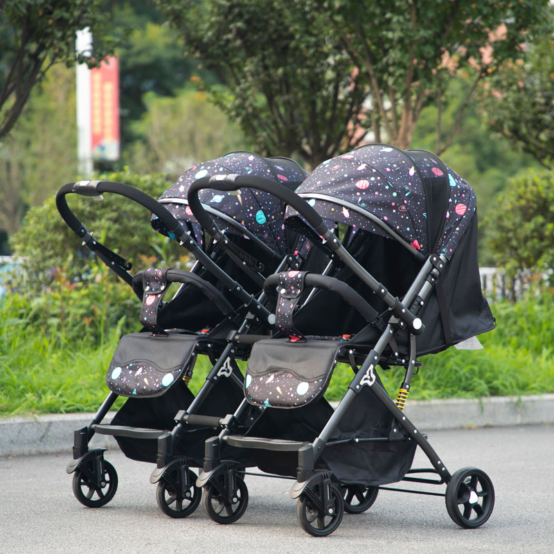 Superior-ratio twin baby stroller can be split light fold can sit and lie in two-way shock-two-proof baby baby-Taobao