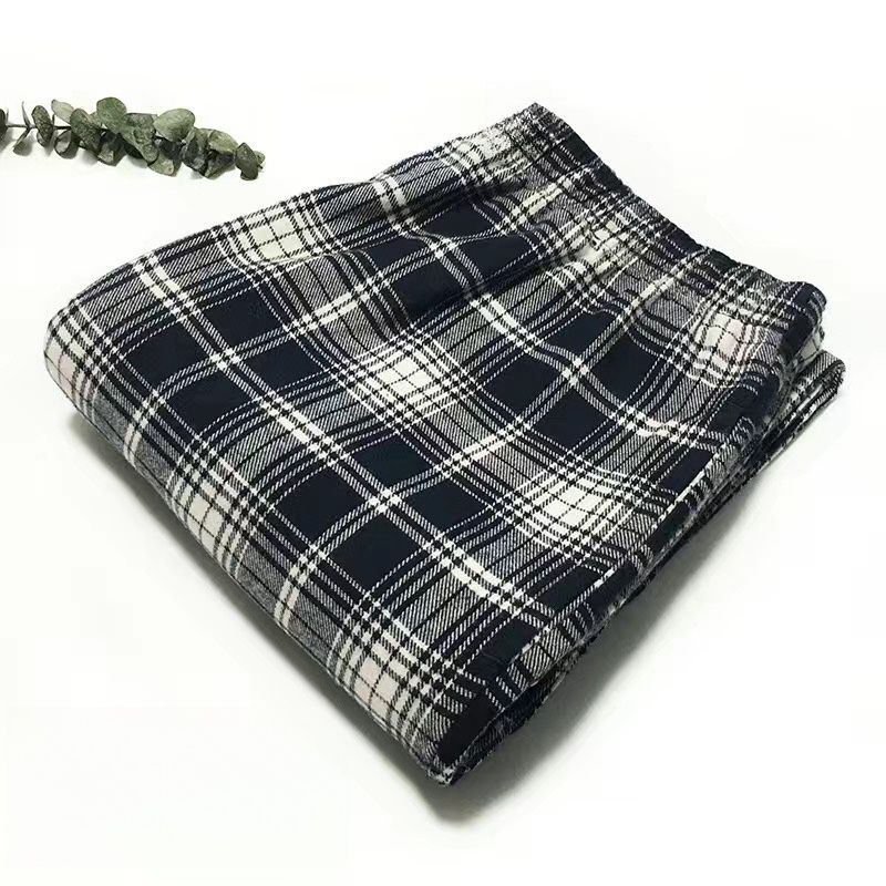 1.0-150kg Japanese-Style Plaid Pajama Pants for Women, Plus Size, New Spring, Summer, and Autumn Home Pants, Loose Casual Thin Pants