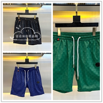 French direct mail Gucci Gucci 24 spring and summer new style double G letter full printed sports casual pants shorts