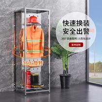Customized 304 stainless steel fire suit hanger combat suit rescue suit hanger electric rotating double-sided cooling hanger
