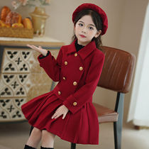 Children Suits School Suit Wedding Red Gown Two Sets Spring Autumn Dress Class Clothes Academy Wind Girl Plexus Skirts