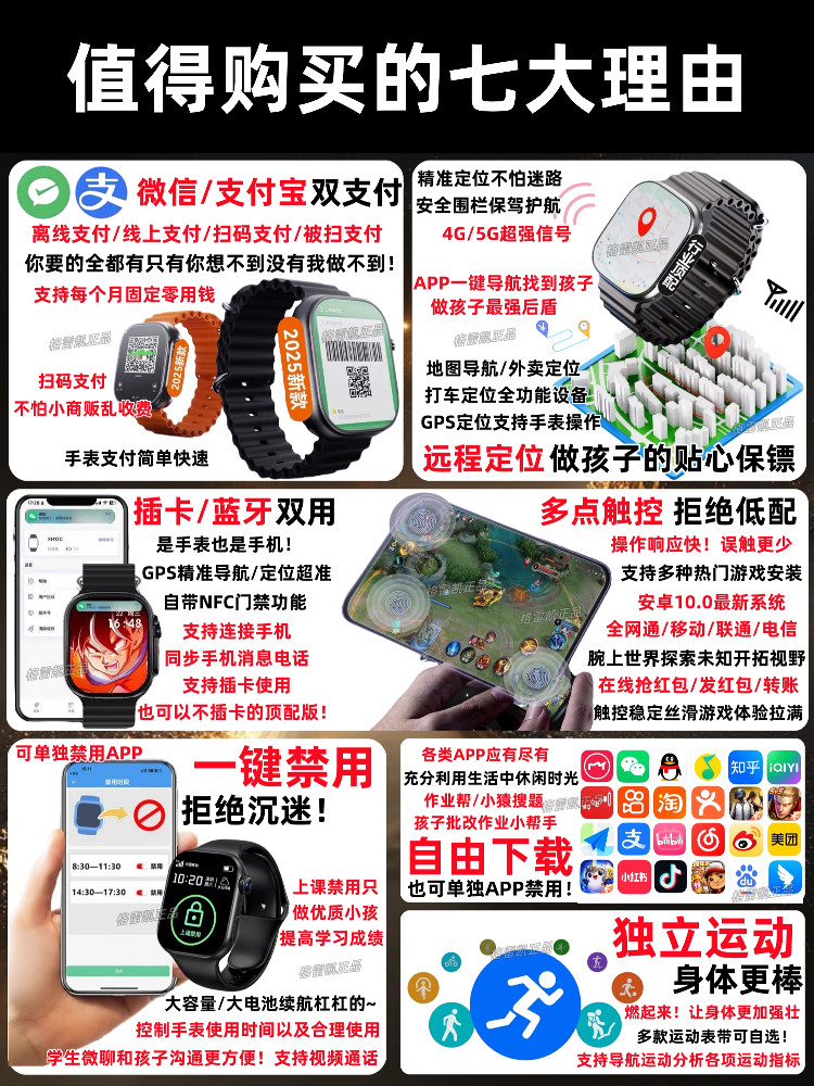 Huaqiangbei Watch S11 Cellular Version Can Insert a Card, New Ultra Student and Adult Positioning Phone Smartwatch
