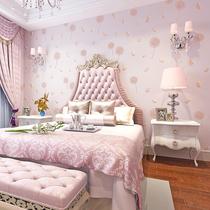 3D precision embossed pink dandelion feather bedroom living room wallpaper fresh pastoral non-woven childrens room wallpaper