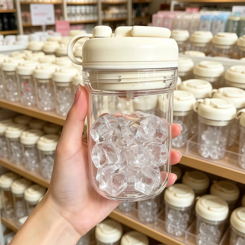Ice Tray Water Cup, Ice-Making Cup, Reusable Food-Grade Ice Cube Mold, Three-In-One Portable Cup, DIY Coffee Cup Ice Tray Water Cup, Ice-Making Cup, Reusable Food-Grade Ice Cube Mold, Three-In-One Portable Cup, DIY Coffee Cup
