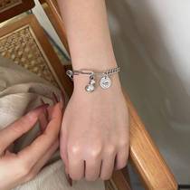 Yinruitai s925 sterling silver love antique style bracelet for women fashion simple retro versatile niche design gourd bracelet