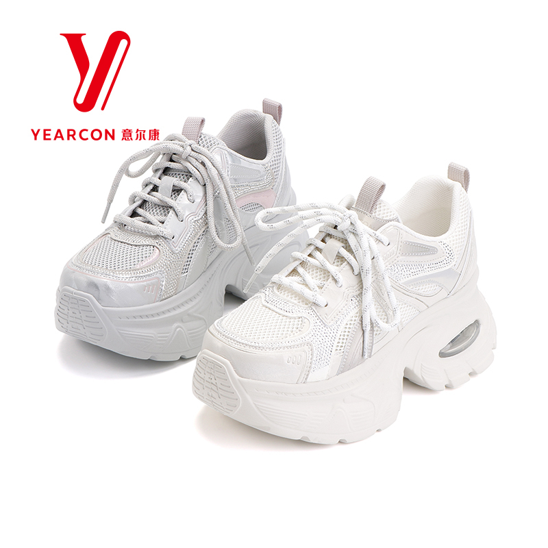 Yierkang Women's Shoes 26 New Style Dad Shoes with Mesh Breathable Thick Sole Height-Increasing Versatile Sports Casual Shoes 16561U